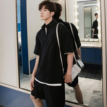 Load image into Gallery viewer, Sicilian men&#39;s summer short-sleeved shirt male Korean version of the trend handsome loose half-sleeved men&#39;s five-point sleeve shirt
