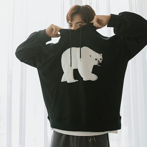 Sicilian men's new autumn 2020 sweater men's hooded youth flocking animal print men's top