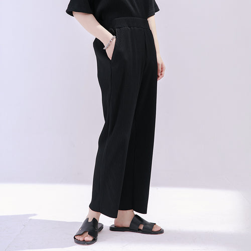 Sicilian Men's Sports Casual Pants Men's Summer Thin Loose Men's Wild Straight Striped Knitted Long Pants