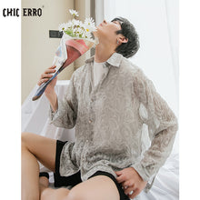 Load image into Gallery viewer, Sicilian men&#39;s shirt men&#39;s long-sleeved summer thin cardigan men&#39;s loose transparent summer sunscreen shirt breathable
