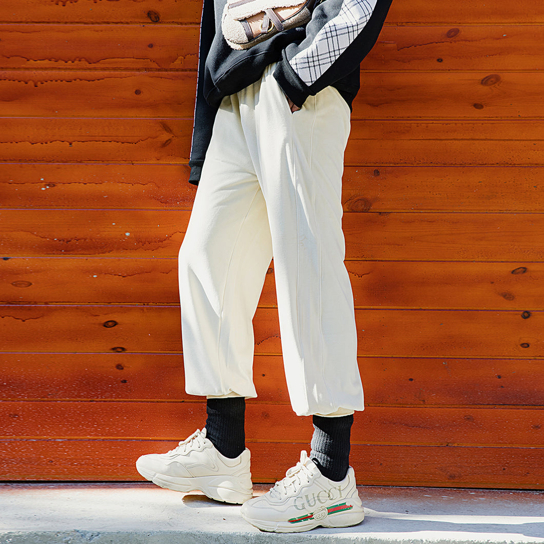 Sicilian men's autumn casual pants men's Korean version of the trend of nine-point men's white loose straight leggings pants