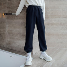 Load image into Gallery viewer, Sicilian Men&#39;s Winter New Casual Pants Patch Strips Loose All-match Drawstring Pants Hong Kong Style Woolen Pants
