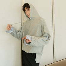 Load image into Gallery viewer, Sicilian men&#39;s spring Korean men&#39;s shirt loose lazy style stitching fake two-piece hooded sweater men&#39;s trend
