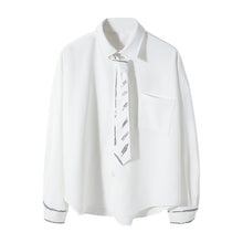 Load image into Gallery viewer, Sicilian men&#39;s shirt tie cuffs reflective handsome loose fashion shirt male Korean trend
