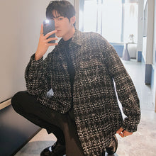Load image into Gallery viewer, Sicilian men&#39;s spring small fragrance style shirt men&#39;s long-sleeved inch shirt trend loose shirt casual thin jacket

