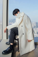 Load image into Gallery viewer, Sicilian men&#39;s winter Korean style trendy handsome jacket embroidery double-breasted long suit collar woolen coat
