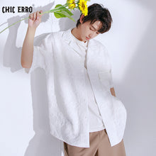 Load image into Gallery viewer, Sicilian men&#39;s 2021 new shirt men&#39;s short-sleeved design sense niche summer thin casual pleated top 4633886696546 4633886696547 4633886696548 4633886696545
