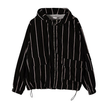 Load image into Gallery viewer, Sicilian men&#39;s summer thin striped hooded jacket shorts two-piece men&#39;s trendy sports suit men
