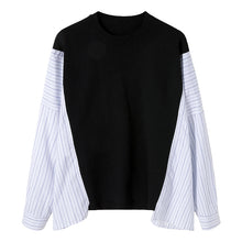 Load image into Gallery viewer, Sicilian men&#39;s autumn Korean men&#39;s design sense handsome shirt loose striped stitching sweater men thin
