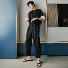 Load image into Gallery viewer, Sicilian men&#39;s summer casual pants men&#39;s Korean version of the trend of wide-leg trousers men&#39;s loose straight suit pants
