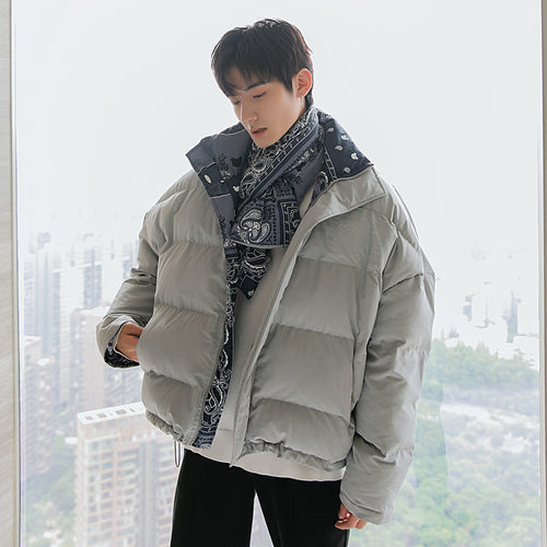 Sicilian Men's Wear 2020 Winter New Stand-up Collar Warm Short Padded Jacket Both sides wear trendy loose padded coat