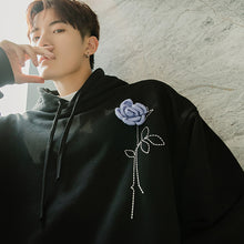 Load image into Gallery viewer, Sicilian men&#39;s autumn casual design sense men&#39;s shirt loose white embroidery hooded sweater men&#39;s trend
