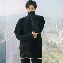 Load image into Gallery viewer, Sicilian men&#39;s winter new style open-thread knitted loose warm Korean version of the handsome young warm turtleneck sweater 4518864048837 4518864048836 4518864048838 4518864048835
