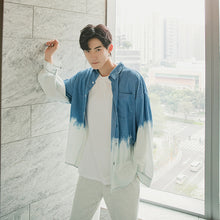 Load image into Gallery viewer, Sicilian men&#39;s summer thin sunscreen shirt tie-dye gradient shirt male Korean version of the trend loose men&#39;s shirt
