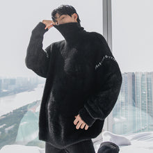 Load image into Gallery viewer, Sicilian Men&#39;s Men&#39;s Handsome Turtleneck Sweater Loose Thickening Korean Trend Top-stitch Knitwear
