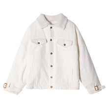 Load image into Gallery viewer, 【Spot quick delivery】White loose casual padded lamb wool coat jacket men autumn and winter
