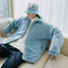 Load image into Gallery viewer, Sicilian men&#39;s winter new lamb wool coat with hood cute bear Korean trend loose casual jacket
