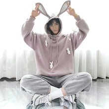 Load image into Gallery viewer, Sicilian men&#39;s autumn new lazy style long-sleeved cute rabbit ears casual loose student sweater hooded
