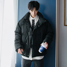 Load image into Gallery viewer, Sicilian men&#39;s mid-high collar down jacket design sense slits warm cotton jacket Korean style loose jacket
