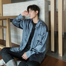Load image into Gallery viewer, Sicilian men&#39;s polarized mermaid shirt male Korean version of the trend of men&#39;s loose ice silk long-sleeved shirt jacket
