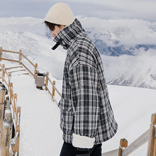 Load image into Gallery viewer, 【Spot quick delivery】Lamb wool plaid thick cotton jacket Korean style trendy boys loose casual jacket
