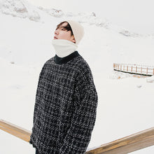 Load image into Gallery viewer, 【Spot quick delivery】Top men&#39;s trend men&#39;s loose and thick plaid round neck sweater men
