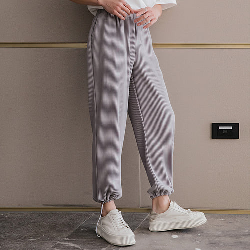 Sicilian men's spring pleated casual pants trend wild youth loose-fitting pants men's sports cropped trousers