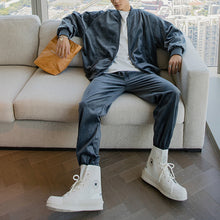 Load image into Gallery viewer, Sicilian men&#39;s baseball uniform jacket loose velvet trousers sports suit men&#39;s autumn casual wear two-piece suit
