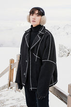 Load image into Gallery viewer, Sicilian men&#39;s Korean version of the trend of casual black jacket men&#39;s autumn and winter style loose thick woolen coat
