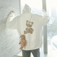 Load image into Gallery viewer, Sicilian men&#39;s clothing spring with bags trend reflective bear print all-match loose men&#39;s hooded sweater with long sleeves
