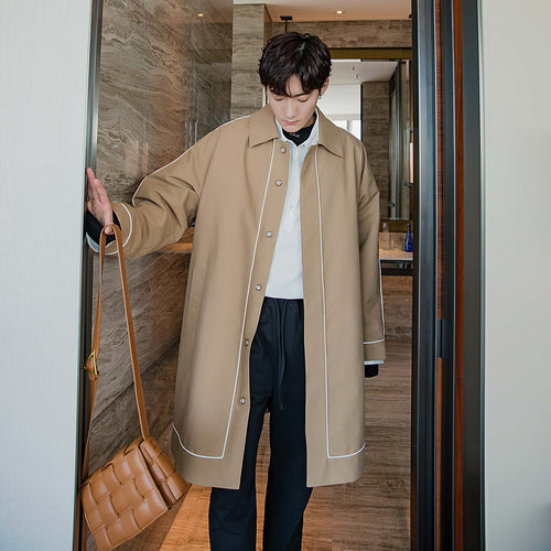 Sicilian men's Korean style line windbreaker men's mid-length trendy handsome young men's casual jacket