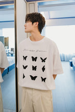 Load image into Gallery viewer, Sicilian men&#39;s summer short-sleeved men&#39;s tide brand trend men&#39;s five-point sleeve loose half-sleeved butterfly printed t-shirt

