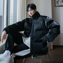 Load image into Gallery viewer, Sicilian Men&#39;s Winter New Stand Collar Cotton Flocking Biscuit Bear Cotton Jacket Korean Leather Jacket Loose Men&#39;s Jacket
