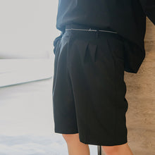 Load image into Gallery viewer, Sicilian men&#39;s casual suit five-point pants male Korean version of the trend of men&#39;s loose straight black suit shorts

