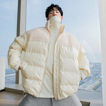 Load image into Gallery viewer, Sicilian men&#39;s winter new thick bread clothing contrast stitching cotton-padded jacket loose and handsome men&#39;s stand-up collar jacket
