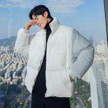 Load image into Gallery viewer, Sicilian men&#39;s winter new loose casual bread clothes solid color thick warm all-match stand-up collar cotton jacket

