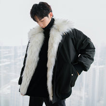 Load image into Gallery viewer, Sicilian men&#39;s winter new fur collar cotton coat Korean version of the trend loose handsome thickening young men&#39;s jacket
