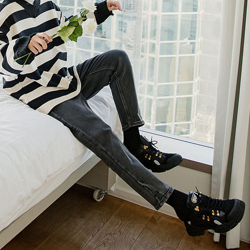 Sicilian men's loose straight-leg pants men's Korean style men's casual nine-point slim men's jeans