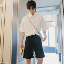Load image into Gallery viewer, Sicilian men&#39;s summer Hong Kong style men&#39;s white short-sleeved shirt men&#39;s Korean style trend loose high-quality white shirt
