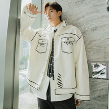 Load image into Gallery viewer, Sicilian men&#39;s spring ins wind denim jacket male Korean version of the trend loose tide brand men&#39;s printed jacket
