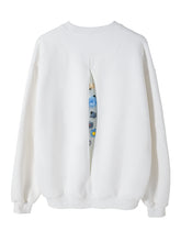 Load image into Gallery viewer, CHENGGUANG WANG x CHIC ERRO joint lazy wind jacket white round neck cracked sweater men
