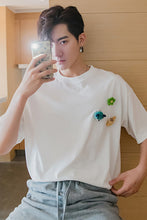 Load image into Gallery viewer, Sicilian men&#39;s summer Hong Kong style half-sleeved men&#39;s tide brand trend five-point sleeve t-shirt boys white short-sleeved t-shirt
