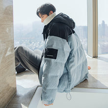 Load image into Gallery viewer, Sicilian Men&#39;s Winter New Bread Jacket Contrast Embroidery Thicken Warm Loose Men&#39;s Hooded Cotton Jacket
