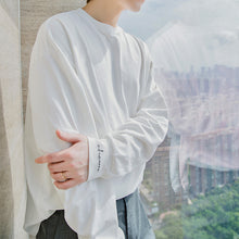 Load image into Gallery viewer, Sicilian men&#39;s autumn tops Korean version of the trend of men&#39;s inner bottoming shirt loose white long-sleeved t-shirt men
