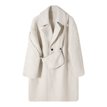 Load image into Gallery viewer, Sicilian men&#39;s winter new suit collar mid-length woolen coat with bag Korean style trendy handsome jacket
