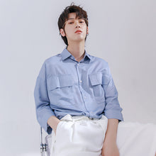 Load image into Gallery viewer, Sicilian Men&#39;s Workwear Short Sleeve Shirt Men&#39;s Summer Loose Trend All-match Hong Kong Style Boys Half Sleeve Casual Shirt
