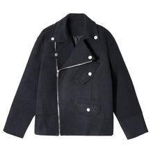 Load image into Gallery viewer, Sicilian men&#39;s black thick short woolen coat Korean version of the trend of loose woolen coat men&#39;s autumn and winter models
