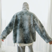 Load image into Gallery viewer, 【Take a 40% off straight down】Lamb velvet stand-up collar cotton-padded jacket with embroidery loose and thick warm men&#39;s tie-dye jacket
