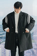 Load image into Gallery viewer, Sicilian men&#39;s handsome mid-length windbreaker stitching Korean loose autumn and winter woolen coat men

