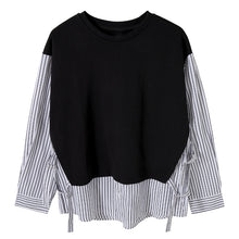 Load image into Gallery viewer, Sicilian men&#39;s striped shirt men&#39;s long-sleeved spring design sense niche fake two-piece lace stitching casual shirt

